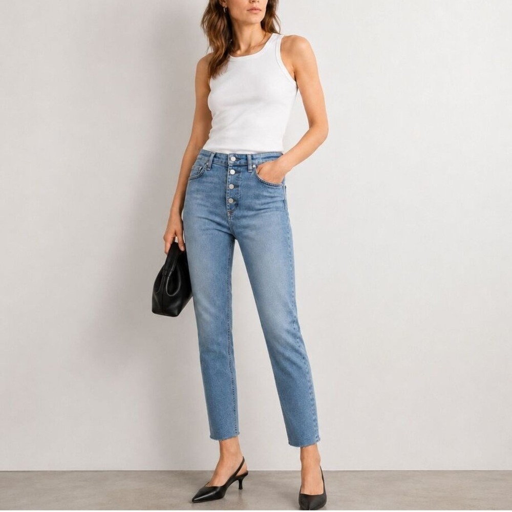 rag‎ & bone Nina High Rise Skinny Jeans Women's 26 Ankle Button Fly Slim